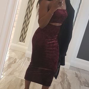 Velvet dress mid cut